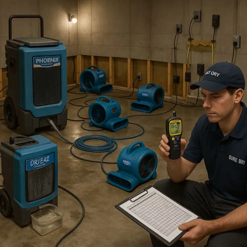 Structural Drying and Dehumidification process in Crystal City, MO